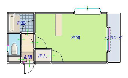 エクレールII(ワンルーム/2階)の間取り写真
