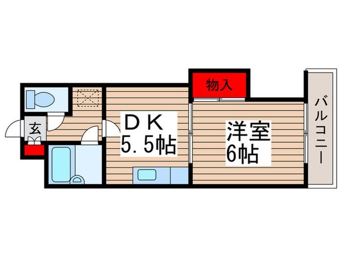 ベルシャトウ西浦和(1DK/1階)の間取り写真