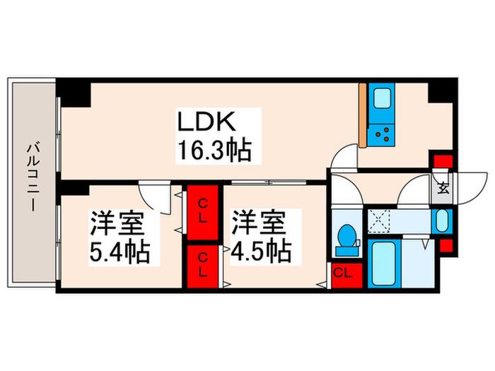 アルファコート町屋(2LDK/3階)の間取り写真