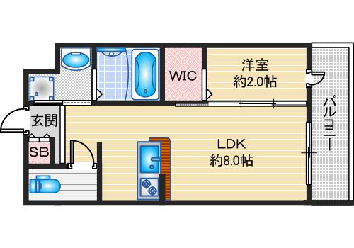 リアコート千里丘2ノース(1LDK/3階)の間取り写真