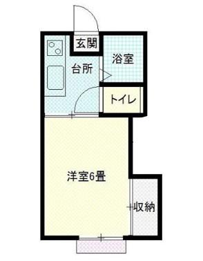 ユースハウス(1K/2階)の間取り写真