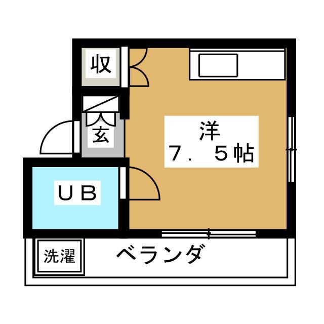 ハイツローテ(ワンルーム/3階)の間取り写真