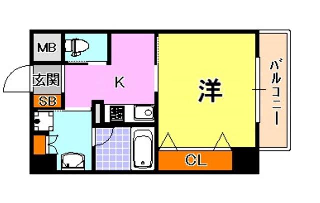 YAMATE435(1K/3階)の間取り写真