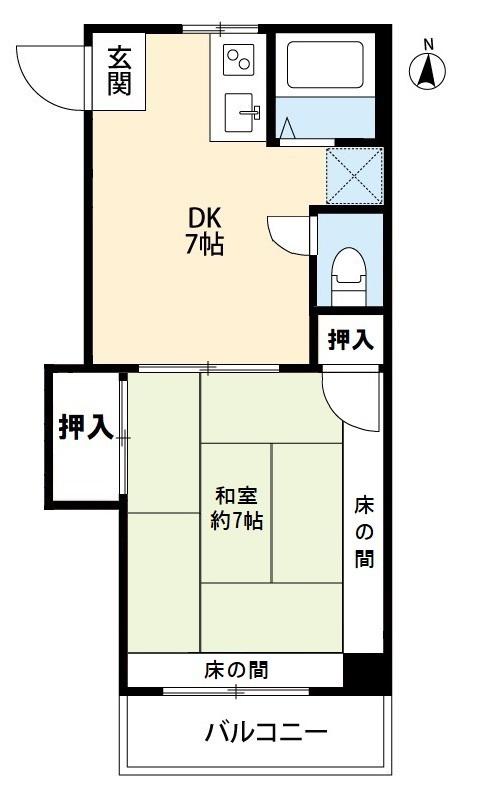 プレミア北千住(1DK/3階)の間取り写真