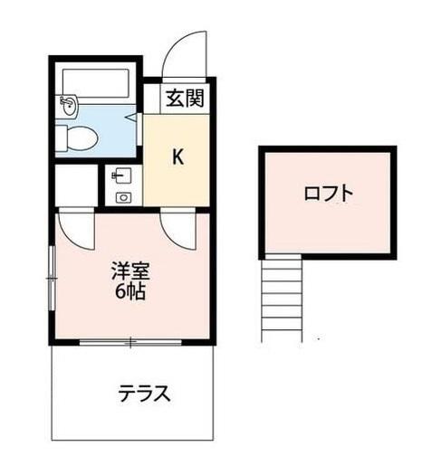 ステラハウスB棟(1K/2階)の間取り写真