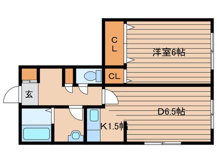 COLLEGE SIDE IKUNE(1DK/3階)の間取り写真