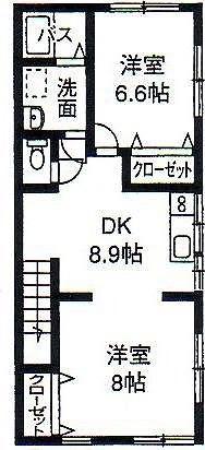 黄金ハイツ友和5号棟(2DK/2階)の間取り写真