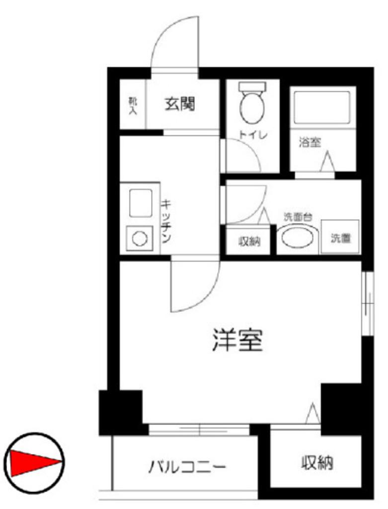 ローズマンションミヤハラ(1K/3階)の間取り写真