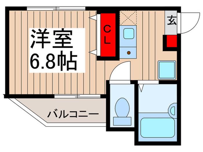 レスペデザ高砂(ワンルーム/1階)の間取り写真