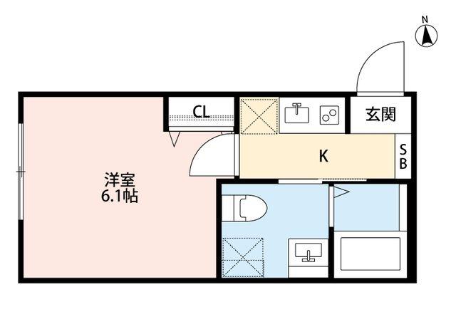 CRASTINE西馬橋1丁目(1K/2階)の間取り写真