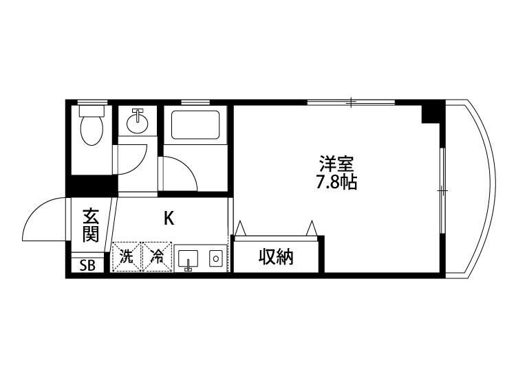 ヴェルサ(1K/2階)の間取り写真