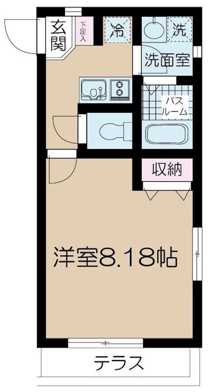 NSGATE西大島CENTRAL(1K/1階)の間取り写真