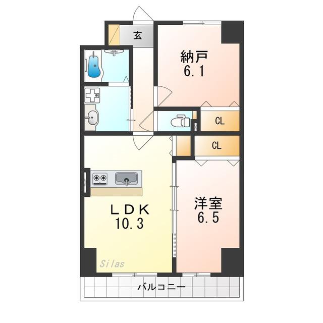 クローバー・グランツ新金岡(1SLDK/7階)の間取り写真