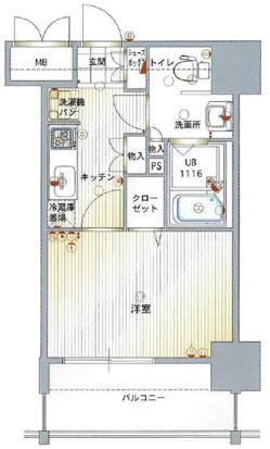 エンクレスト 香椎(1K/4階)の間取り写真