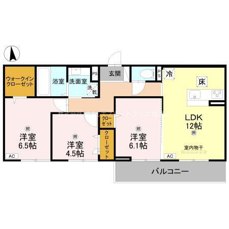 LUMIEREDUSOIRDEUX(3LDK/3階)の間取り写真
