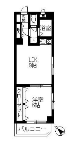 ツバサ21博多(1LDK/4階)の間取り写真