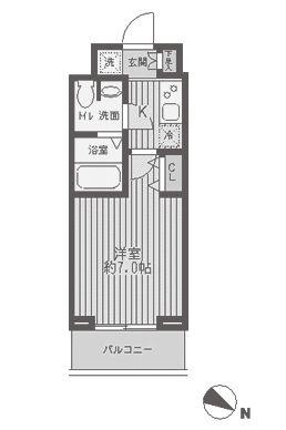 レジディア蒲田(1K/15階)の間取り写真