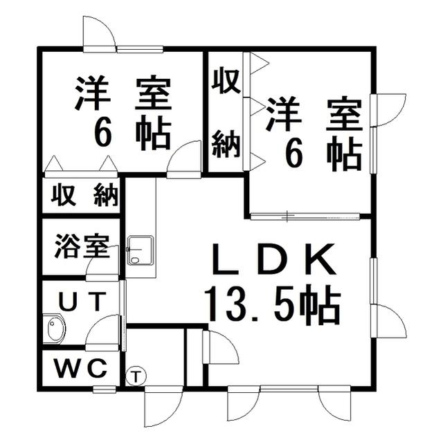フォレストヒルズ(2LDK/1階)の間取り写真