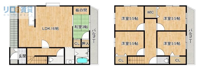 リオステージ大吹(4LDK/2階)の間取り写真