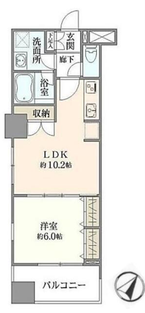 エルフラット板橋本町(1LDK/9階)の間取り写真