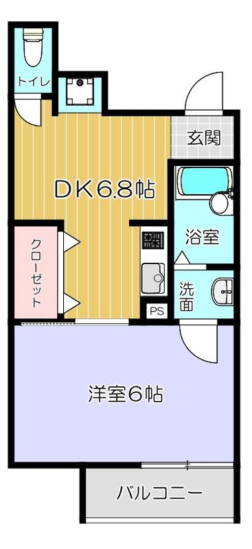 ニューライフ赤坂(1DK/5階)の間取り写真