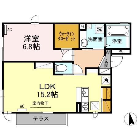 エテルナ(1LDK/2階)の間取り写真