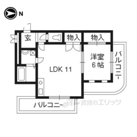 ヴェールハイツスミヨ(1LDK/3階)の間取り写真