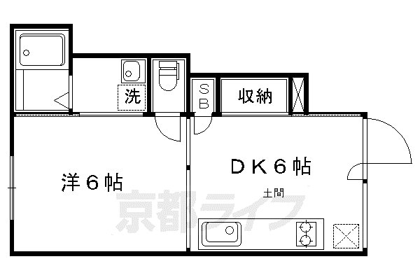 トランスアパート(1DK/1階)の間取り写真