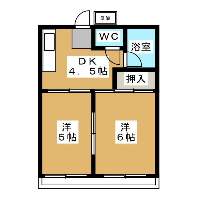 相原グリーンハイツ(2DK/2階)の間取り写真