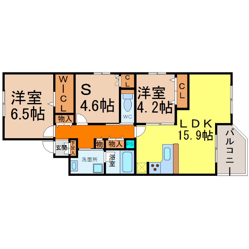 グランスイート敷島(2LDK/2階)の間取り写真