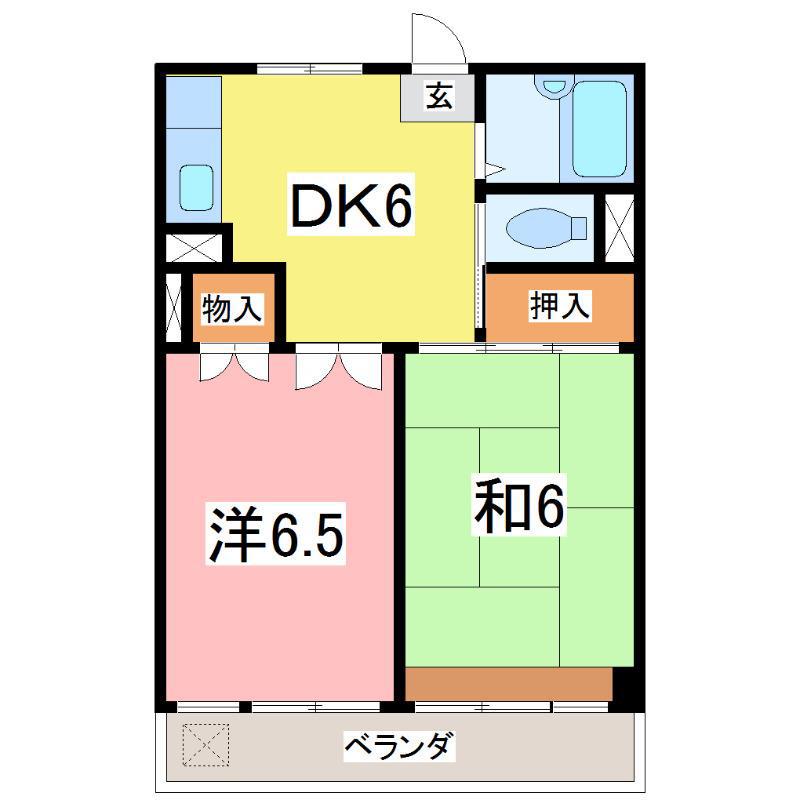 メゾンいいだ(2DK/2階)の間取り写真