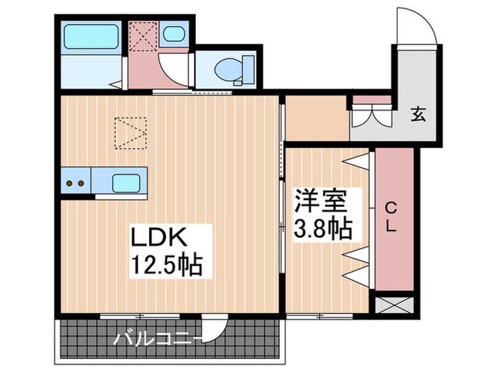 メディアティレ(1LDK/1階)の間取り写真