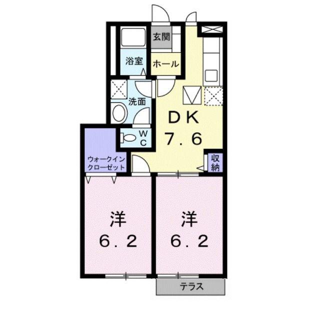 サンライトパレス(2DK/1階)の間取り写真