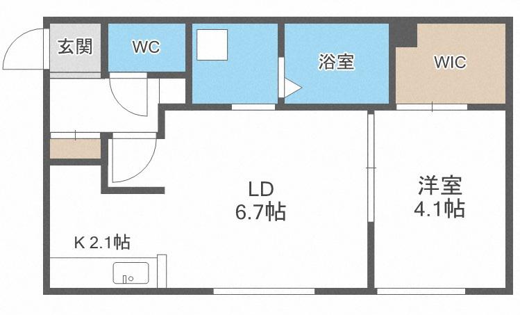 CYPRES(1LDK/1階)の間取り写真