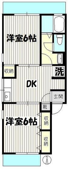ヤマハハイツ浦和(2DK/1階)の間取り写真