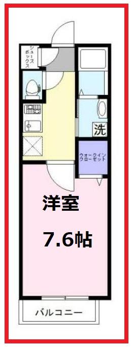 東京メトロ南北線 王子駅 徒歩8分 4階建 築8年(1K/4階)の間取り写真