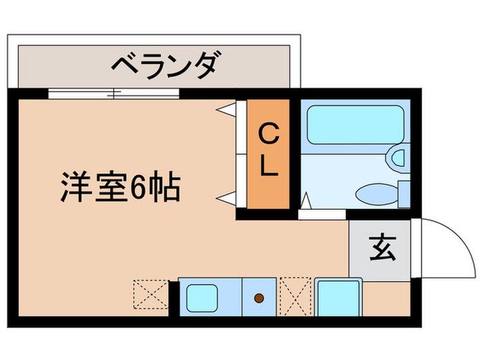 ロータスK1(ワンルーム/3階)の間取り写真