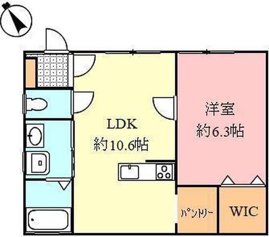 T・P林田I(1LDK/1階)の間取り写真