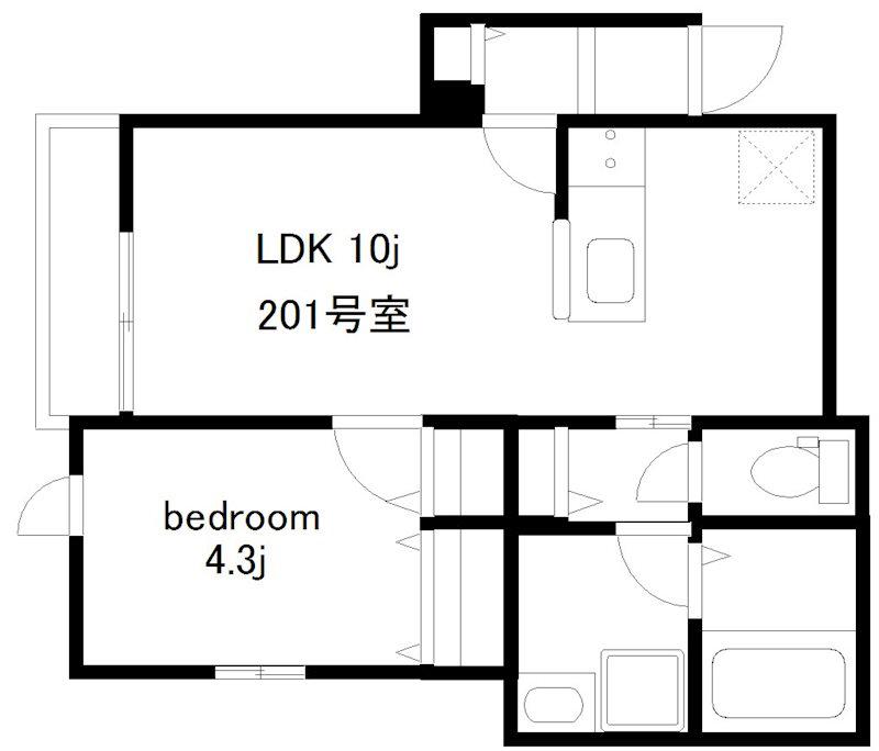 サンパティーク横浜沢渡(1LDK/2階)の間取り写真