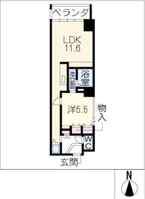 丸の内TERRACE(1LDK/2階)の間取り写真
