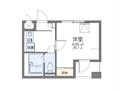 レオパレスアストラーレ茶屋町東(1K/4階)の間取り写真