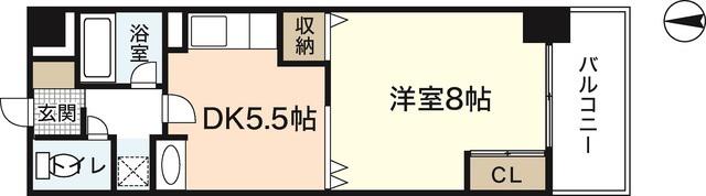 プレステージ榎町(1DK/5階)の間取り写真