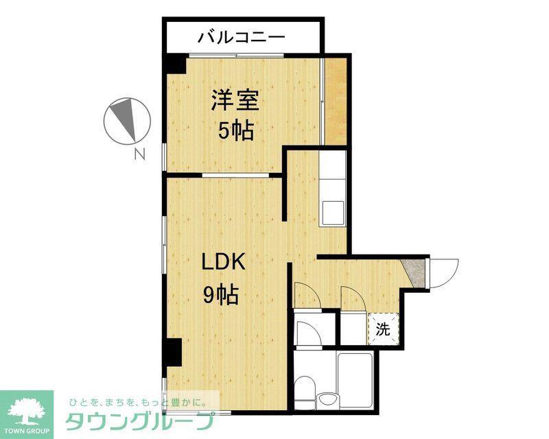 ランバーパートII(1LDK/2階)の間取り写真