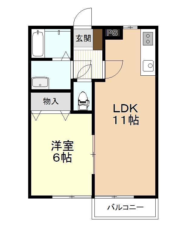 ホヤージュII(1LDK/1階)の間取り写真