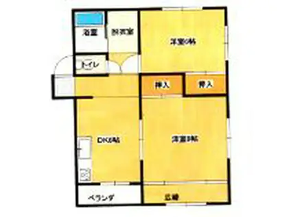 コーポしらさぎ(2DK/3階)の間取り写真