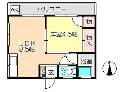 仲村マンション(1LDK/4階)の間取り写真
