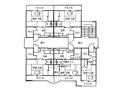 エコー・ハイツ(1K/3階)の間取り写真