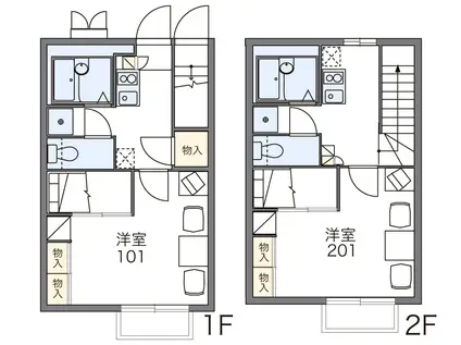 地下鉄七隈線 別府駅(福岡) 徒歩7分 2階建 築23年(1K/2階)の間取り写真