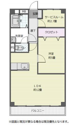 レジデンスGMK(1SLDK/3階)の間取り写真