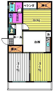 コスモすとうハイツ(3DK/2階)の間取り写真